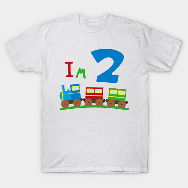 Children's second 2nd birthday train T-Shirt by IDesign23